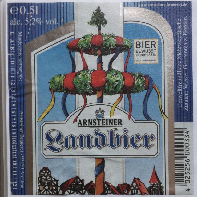 Arnsteiner Landbier 5.2%, Arnsteiner Brauerei Max Bender, Germany