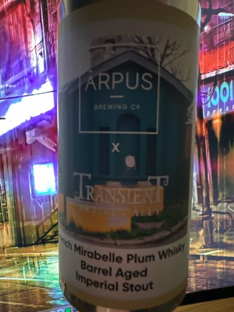 Arpus / Transient Atrisan Ales Franch Mirabelle Plum Whiskey BA Imperial Stout 13.0%, Ārpus Brewing Co., Latvia