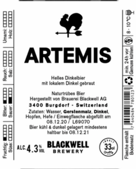 Artemis 4.3%, Blackwell Brewery, Switzerland