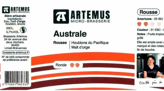 Australe 5.7%, Brasserie Artemus, France