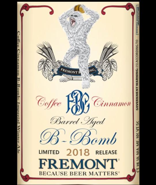 B-Bomb Coffee Cinnamon (2018) 14.0%, Fremont Brewing Company, United States