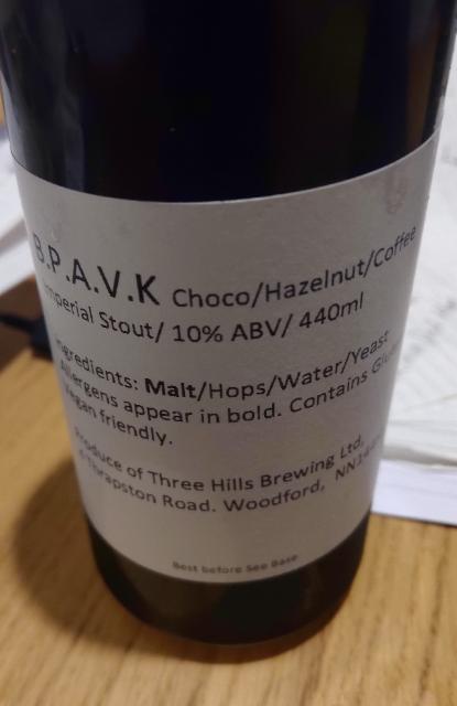 B.P.A.V.K Choco/Hazelnut/Coffee 10.0%, Three Hills Brewing, England