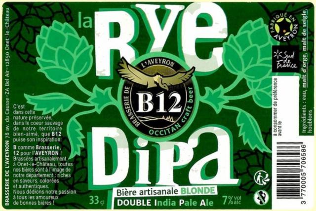 B12 Rye DIPA 7.0%, Brasserie De L'Aveyron (B12), France