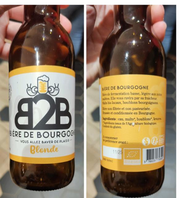 B2B Blonde 5.0%, B2B Bière De Bourgogne, France