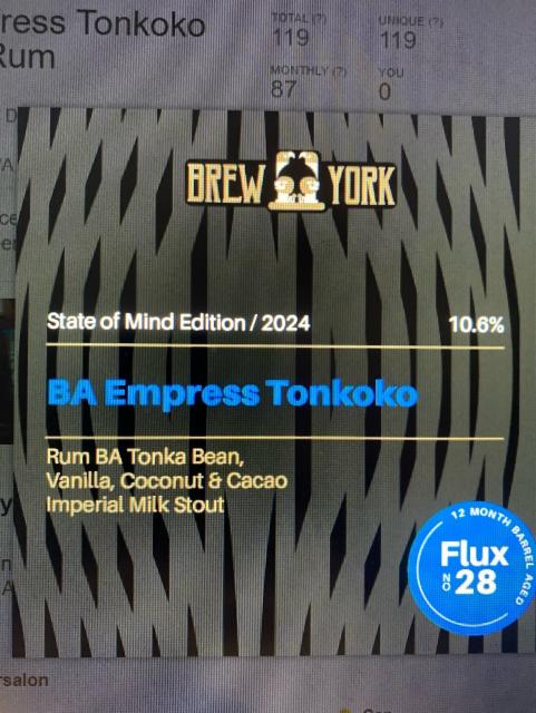 BA Empress Tonkoko 2024 - Rum 10.6%, Brew York, England