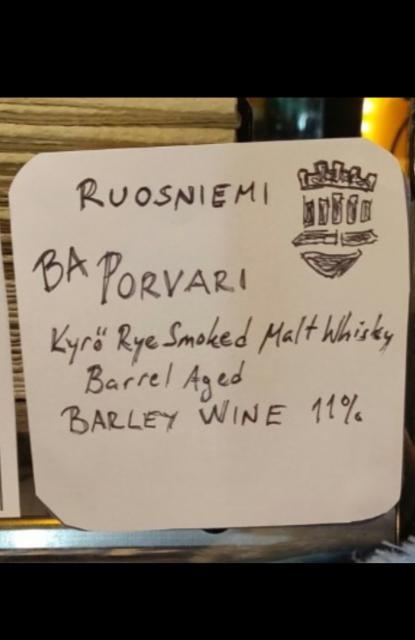 Porvari Rye Smoked Malt Whisky 11.0%, Ruosniemi Brewery, Finland
