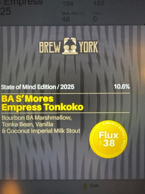 BA S'Mores Express Tonkoko 2025 10.6%, Brew York, England