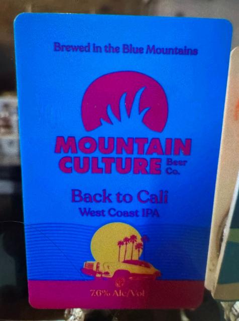 Back to Cali, Mountain Culture Beer Co.