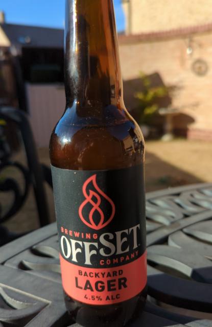 backyard lager 4.5%, Offset Brewing Company, England