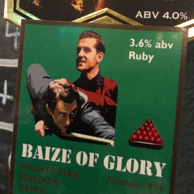 Baize of glory 3.6%, The Mighty Oak Brewing Company, England