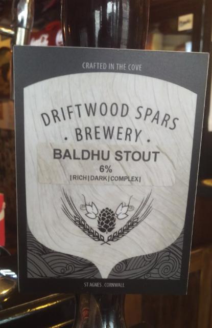 baldhu stout 6.2%, Driftwood Brewery, England