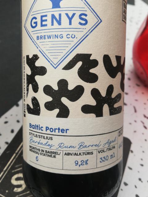 Baltic Porter Barbados Rum BA 9.2%, Genys Brewing Co., Lithuania