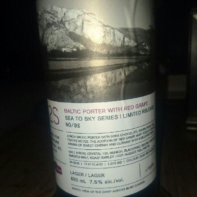 Baltic Porter With Red Grape 7.5%, Howe Sound Brewing, Canada