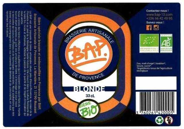 BAP Blonde, BAP - Brasserie Artisanale De Provence