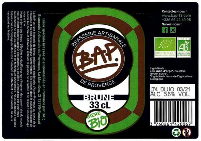 BAP Brune 5.1%, BAP - Brasserie Artisanale De Provence, France