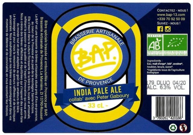 BAP IPA 6.3%, BAP - Brasserie Artisanale De Provence, France