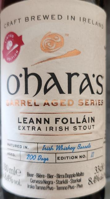 barel aged series edition 11 8.4%, O'Hara's Brewery (Carlow Brewing Company), Ireland