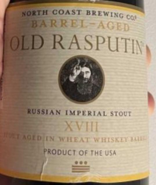 Barrel-Aged Old Rasputin XVIII Aged in Wheat Whiskey Barrels 12.0%, North Coast Brewing, United States