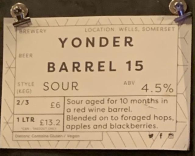 Barrel 15 Apples & Blackberries 4.5%, Yonder Brewing, England