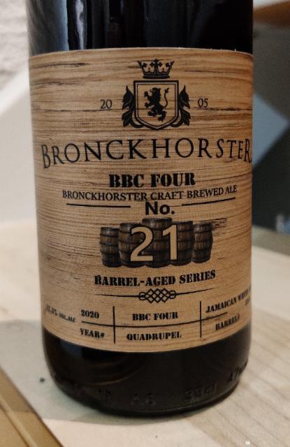 Barrel-Aged series No. 21 - BBC Four Jamaican White Rum BA 12.5%, Bronckhorster Brewing Company, Netherlands