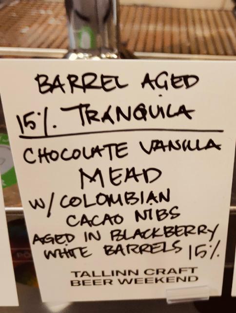barrel aged tranquila 15.0%, Superstition Meadery, United States