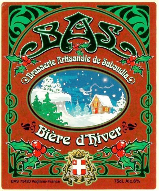 BAS Bière D'Hiver 6.0%, BAS - Brasserie Artisanale De Sabaudia, France