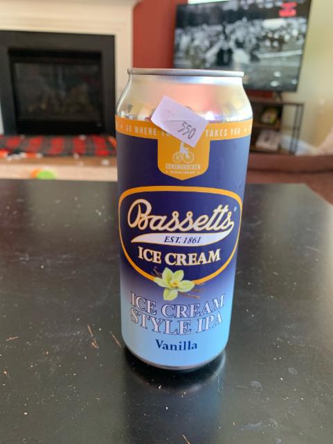 Bassetts Vanilla Ice Cream Style IPA 6.0%, Conshohocken Brewing Co, United States