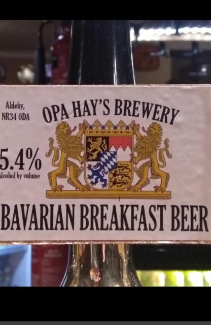 Bavarian Breakfast Beer 5.4%, Opa Hay's Brewery, England