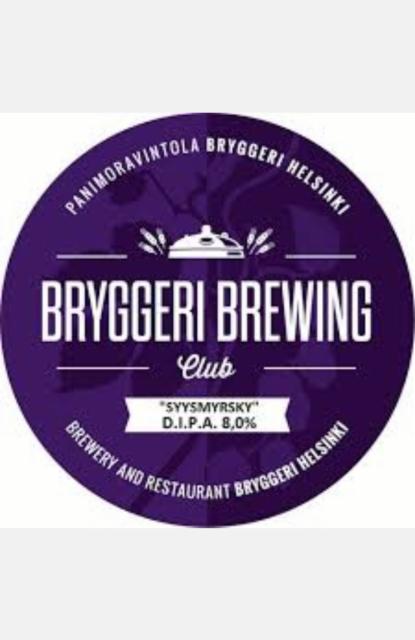 BBC II (Bryggeri Brewing Club) Syysmyrsky D.I.P.A 8.0%, Helsinki Bryggeri Brewhouse (Royal Unibrew), Finland