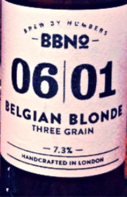 06|01 Belgian Blonde - Three Grain 7.3%, Brew By Numbers, England