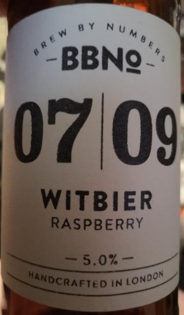 07|09 Witbier Raspberry 5.0%, Brew By Numbers, England