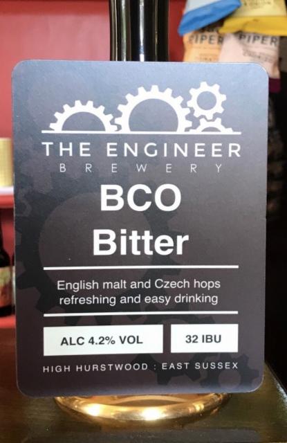 BCO Bitter 4.2%, Engineer Brewery, England