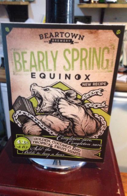 Bearly Spring Equinox 4.2%, Beartown Brewery, England