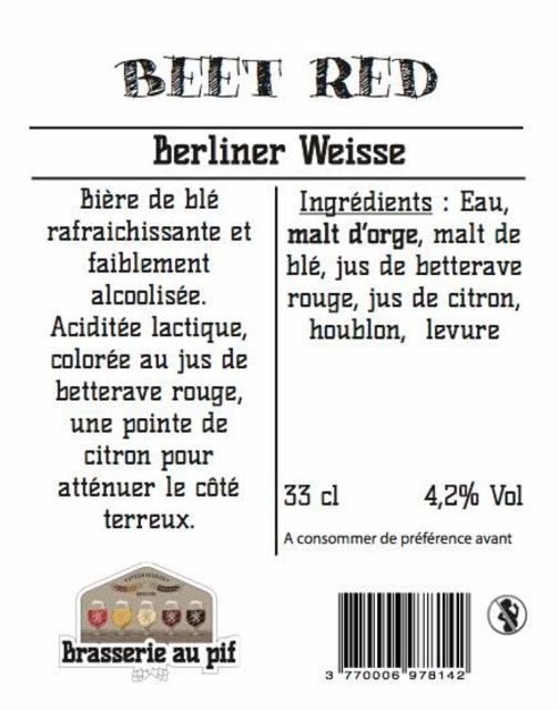 Beet Red 4.2%, Brasserie Au Pif [Closed], France