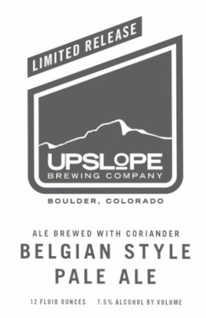 Belgian Style Pale Ale 7.5%, Upslope Brewing Company, United States