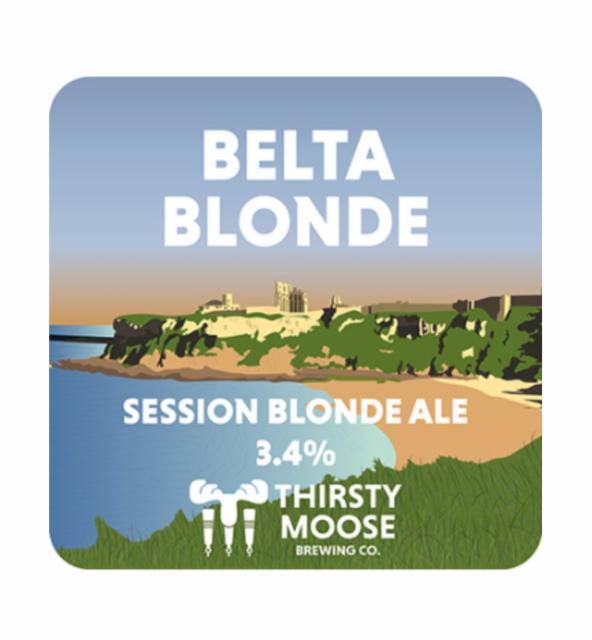 belta blonde 3.4%, Thirsty Moose Brewing Co, England
