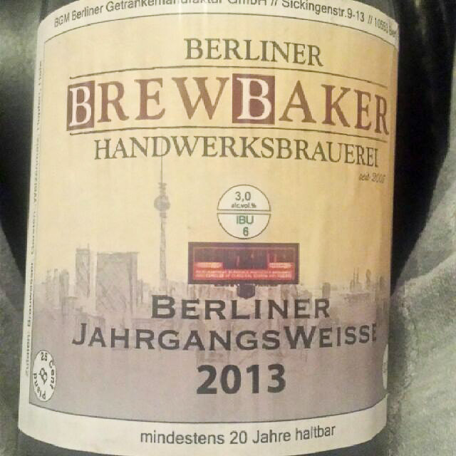 Berliner Jahrgangs Weisse (2013) 3.0%, Brewbaker, Germany