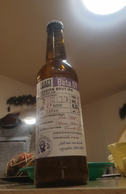 beta.09 session brut ipa 4.9%, Szent András Sörfőzde, Hungary
