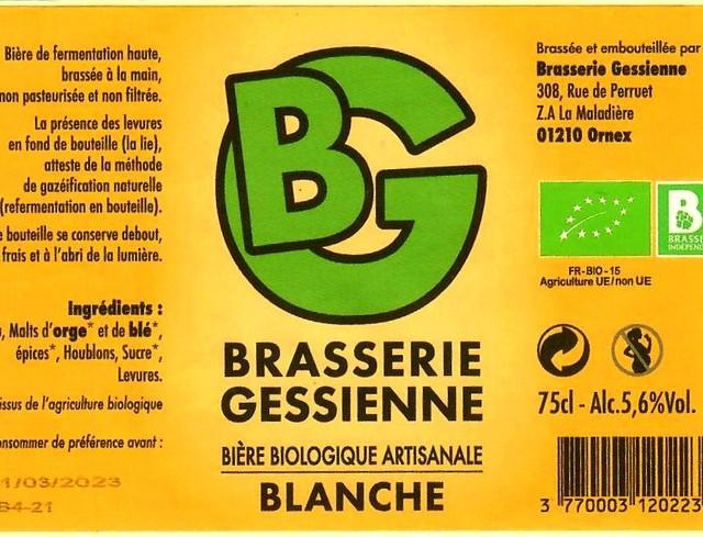 BG Blanche 5.6%, Brasserie Gessienne, France