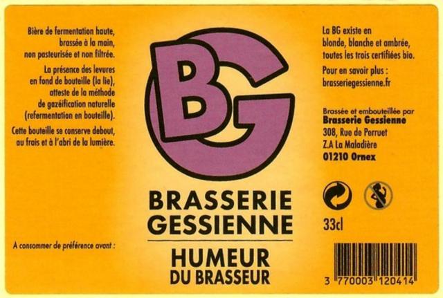BG Humeur Du Brasseur 4.4%, Brasserie Gessienne, France