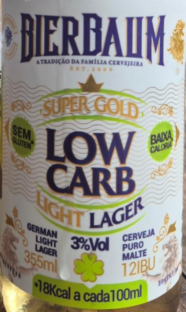 BierBaum Lager Low Carb 3.0%, Cervejaria Bierbaum, Brazil