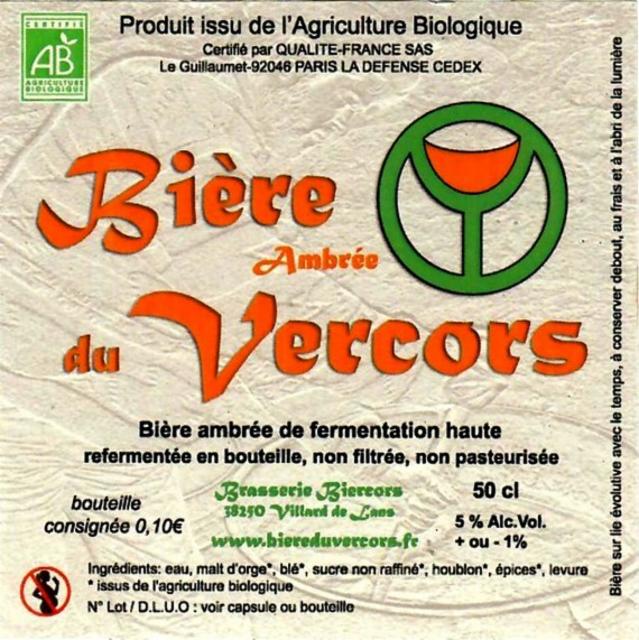 Biere Ambrée Du Vercors 5.0%, Bières Du Vercors, France