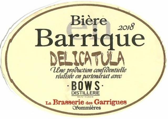 Bière Barrique 2018 Delicatula 8.3%, Brasserie Des Garrigues, France