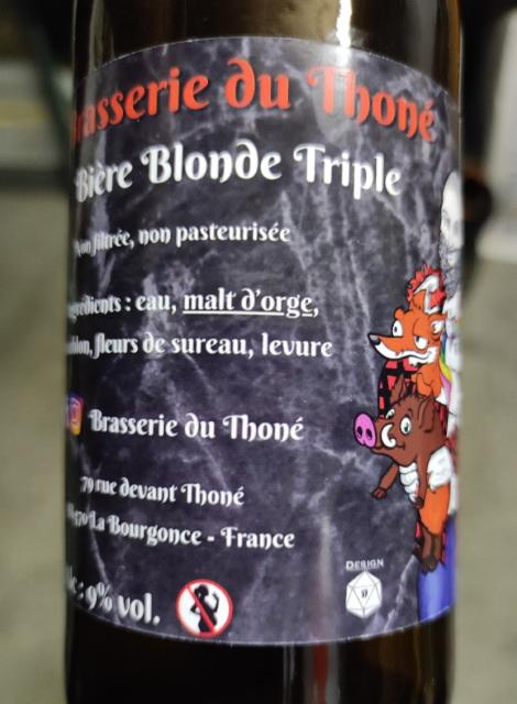 Thoné Blonde Triple, Brasserie Du Thoné (Furius)