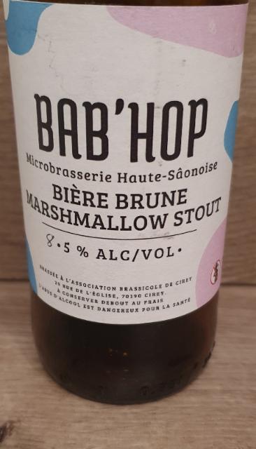 Bière Brune marshmallow stout 5.0%, Bab'Hop, France