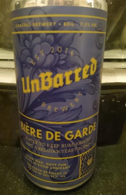 Biere De Garde 7.3%, UnBarred Brewery, England