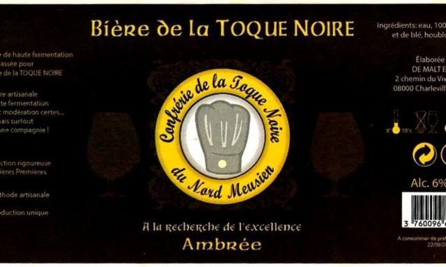 Bière De La Toque Noire Ambrée 6.0%, De Malt Et D'O (Ex PBA) [Closed], France