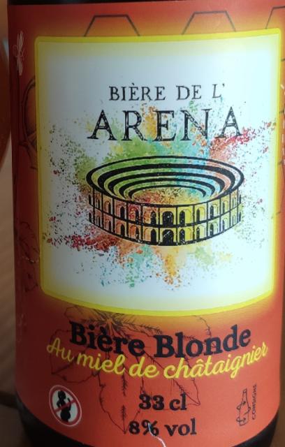 L'Aréna Blonde Au Miel De Châtaigne 8.0%, Bière De L'Aréna, France