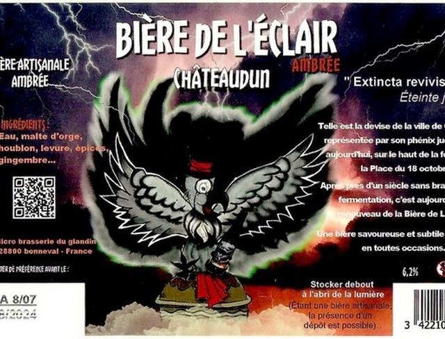 Bière De L'Éclair Ambrée 6.2%, Microbrasserie Du Glandin (Bonn'Vallée), France