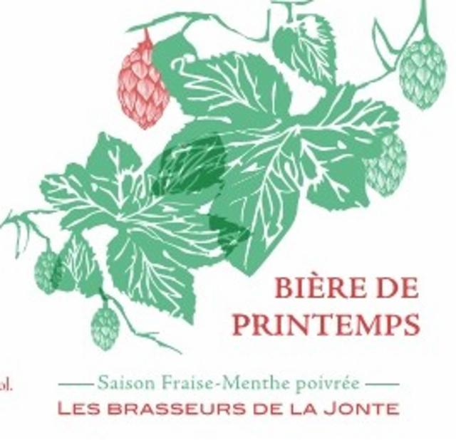 Bière De Printemps 2022 Fraise & Menthe Poivrée 5.5%, Les Brasseurs De La Jonte, France